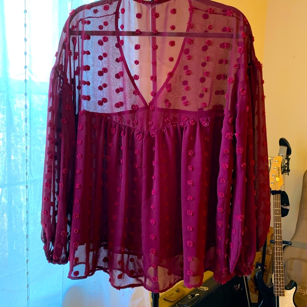 Sheer Polka Dot blouse